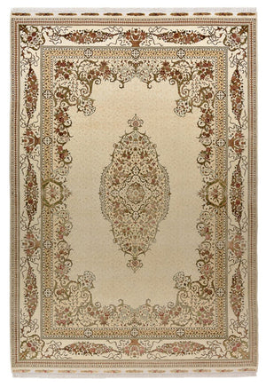 Alfombra oriental - Tabriz - 304 x 209 cm - crema