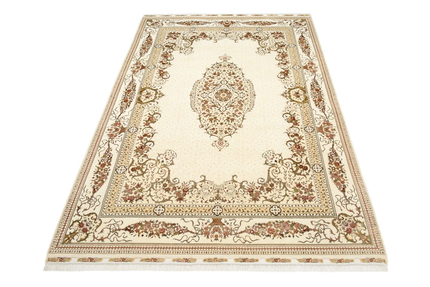 Alfombra oriental - Tabriz - 304 x 209 cm - crema