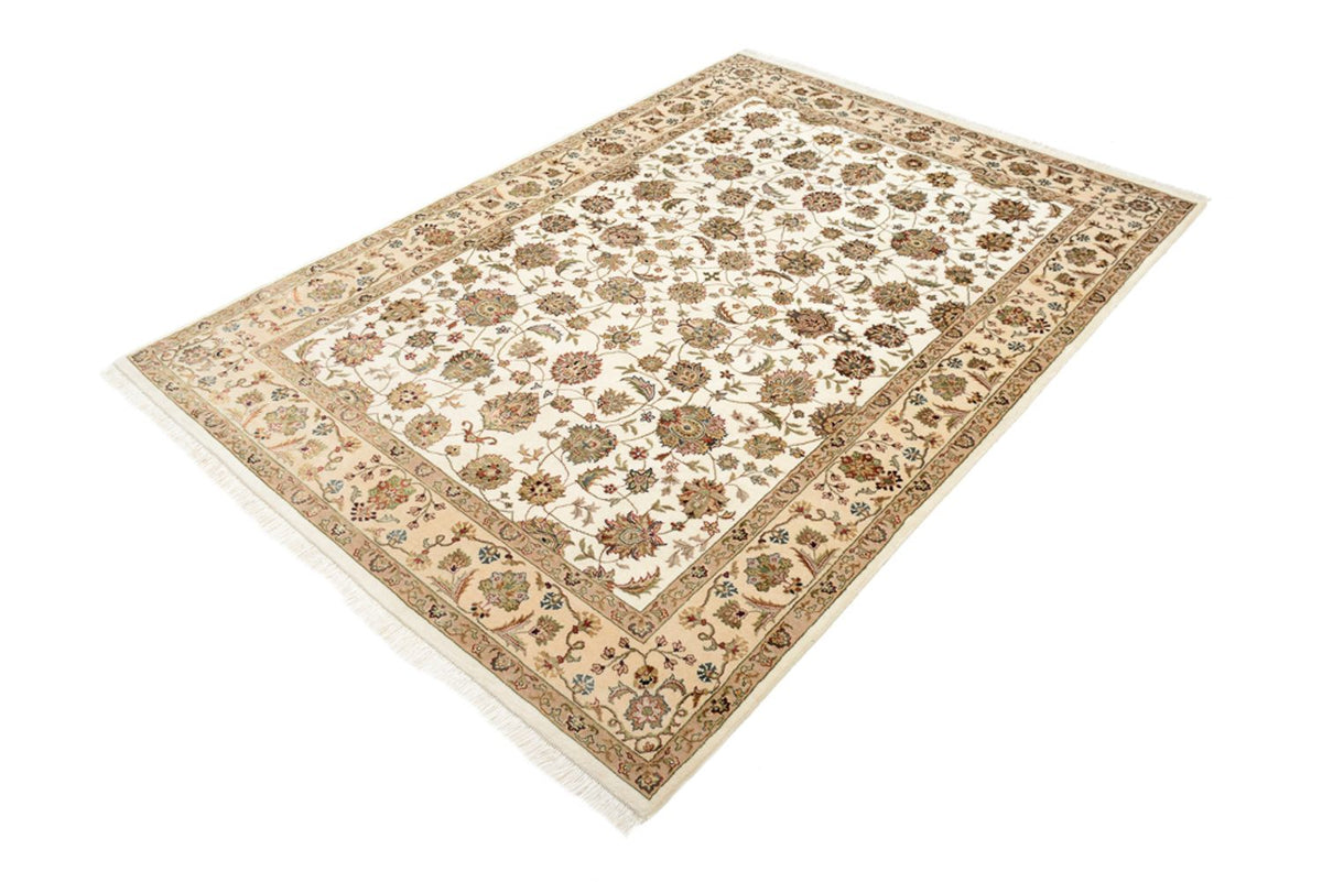 Alfombra oriental - Tabriz - 210 x 153 cm - crema