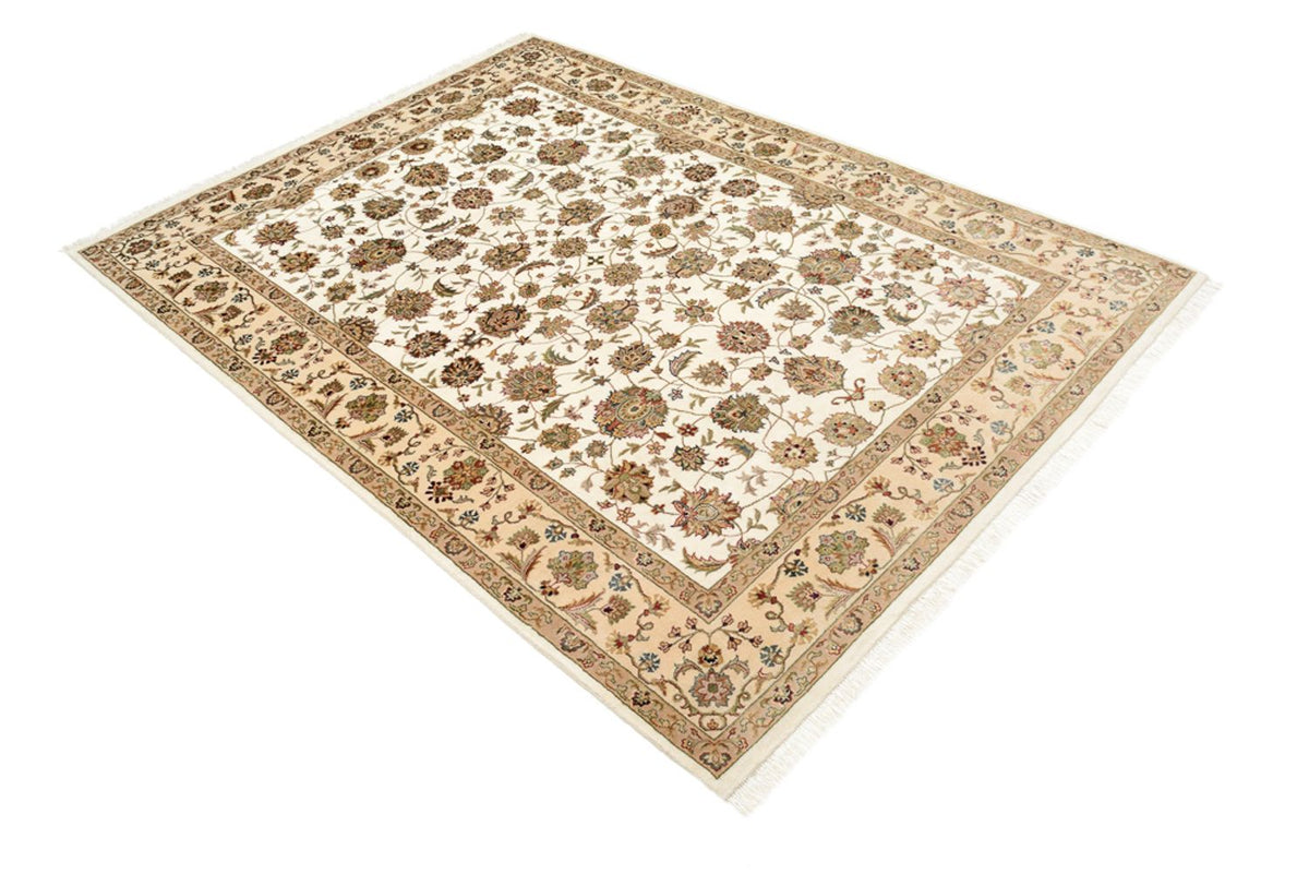 Alfombra oriental - Tabriz - 210 x 153 cm - crema