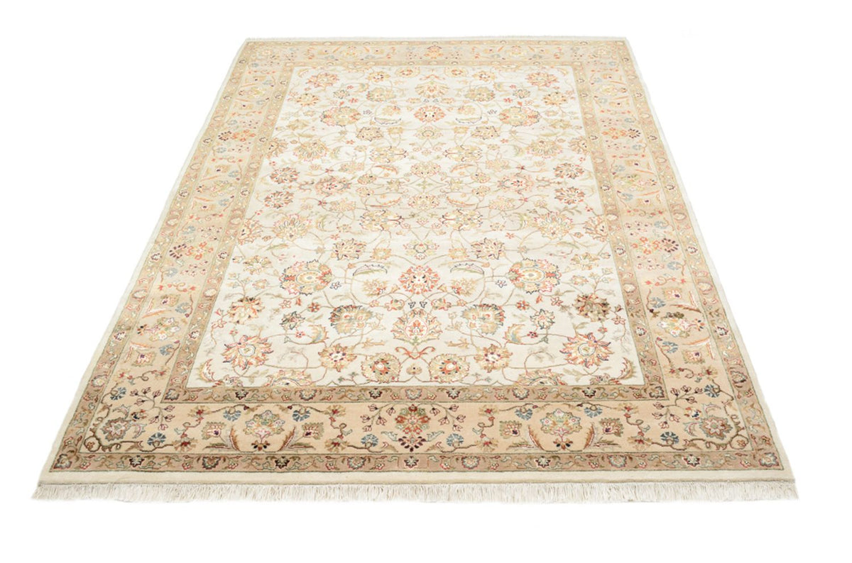 Alfombra oriental - Tabriz - 210 x 153 cm - crema