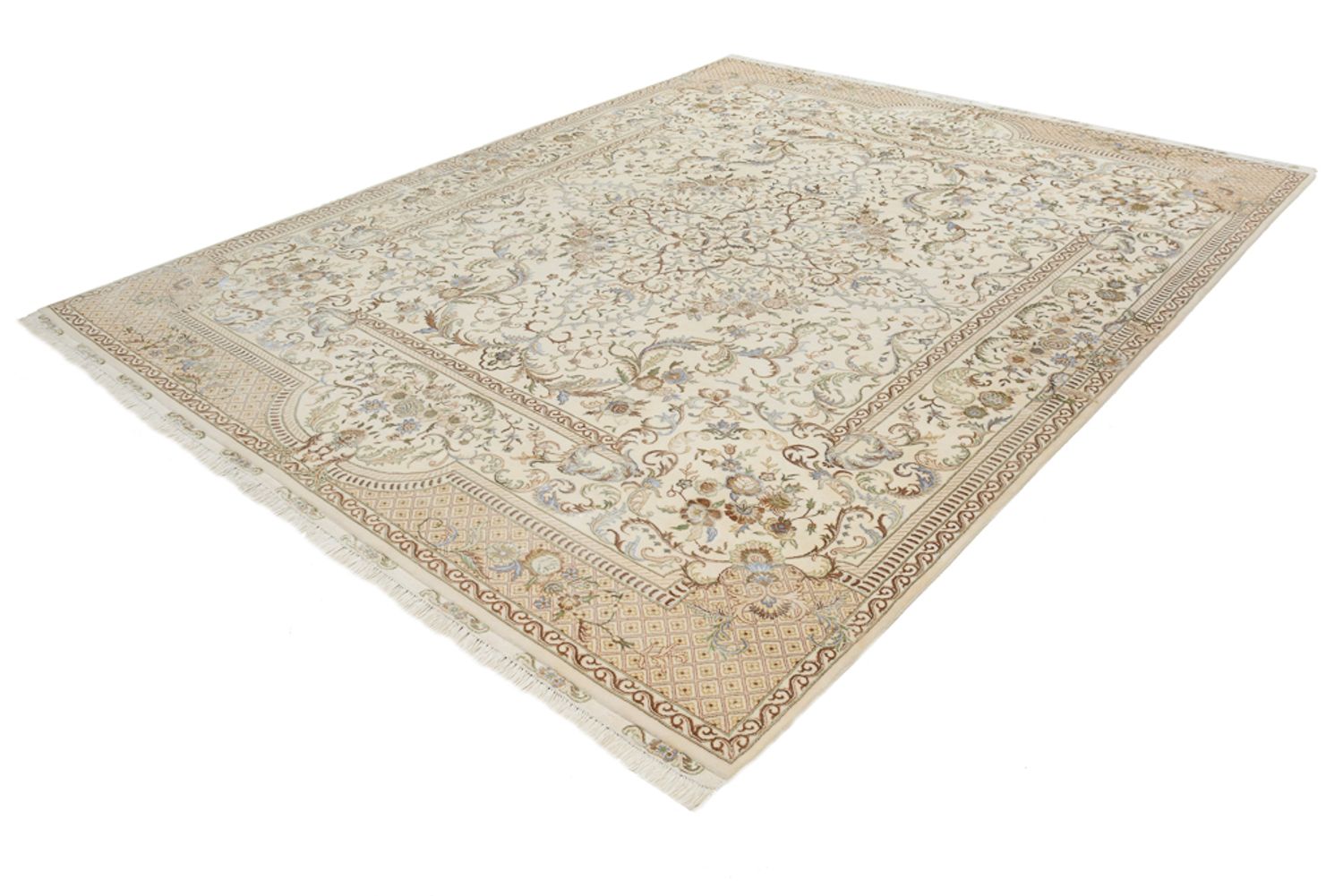 Alfombra oriental - Tabriz - 309 x 247 cm - crema