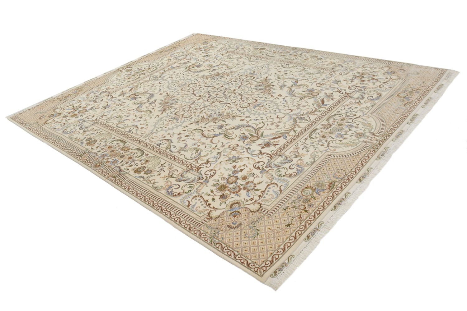 Alfombra oriental - Tabriz - 309 x 247 cm - crema