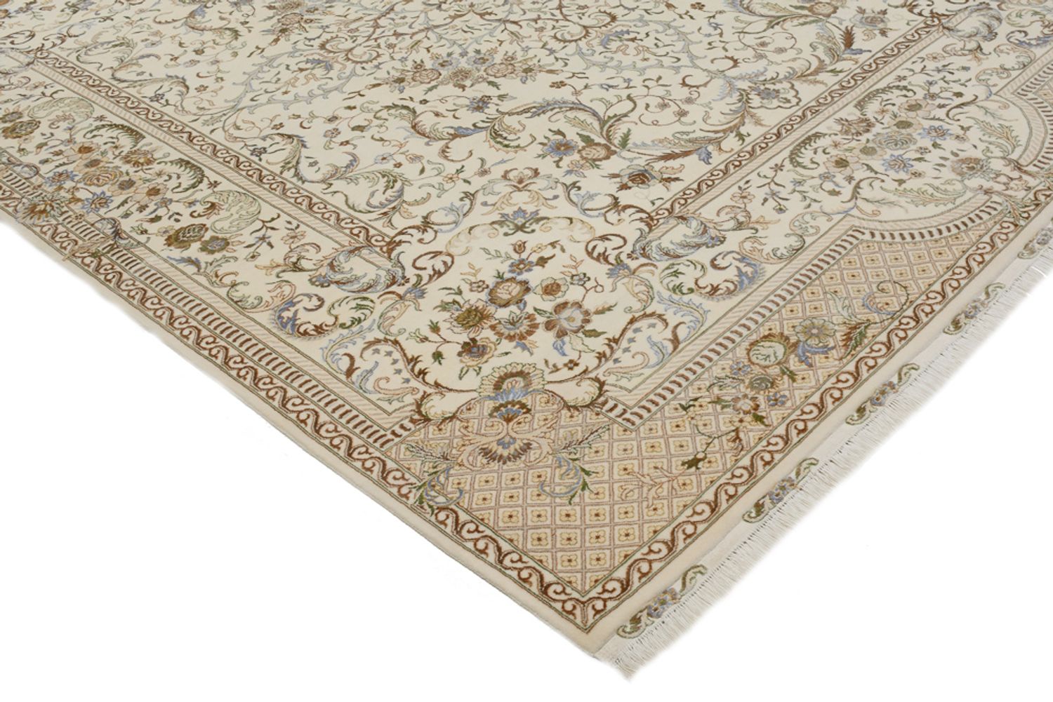 Alfombra oriental - Tabriz - 309 x 247 cm - crema