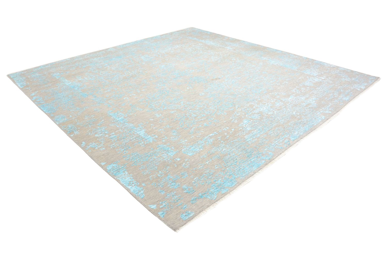 Alfombra de diseño cuadrado  - 308 x 303 cm - azul claro