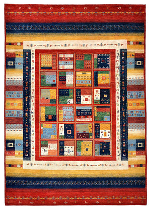 Alfombra Gabbeh - Loribaft Indus - 242 x 173 cm - multicolor