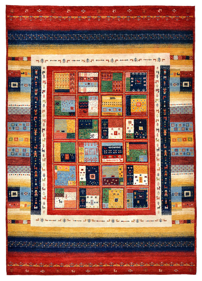 Alfombra Gabbeh - Loribaft Indus - 242 x 173 cm - multicolor