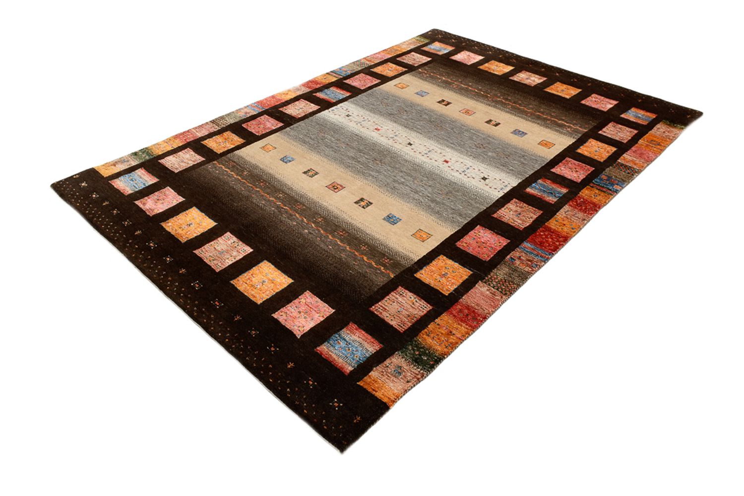 Alfombra Gabbeh - Loribaft Indus - 249 x 174 cm - multicolor