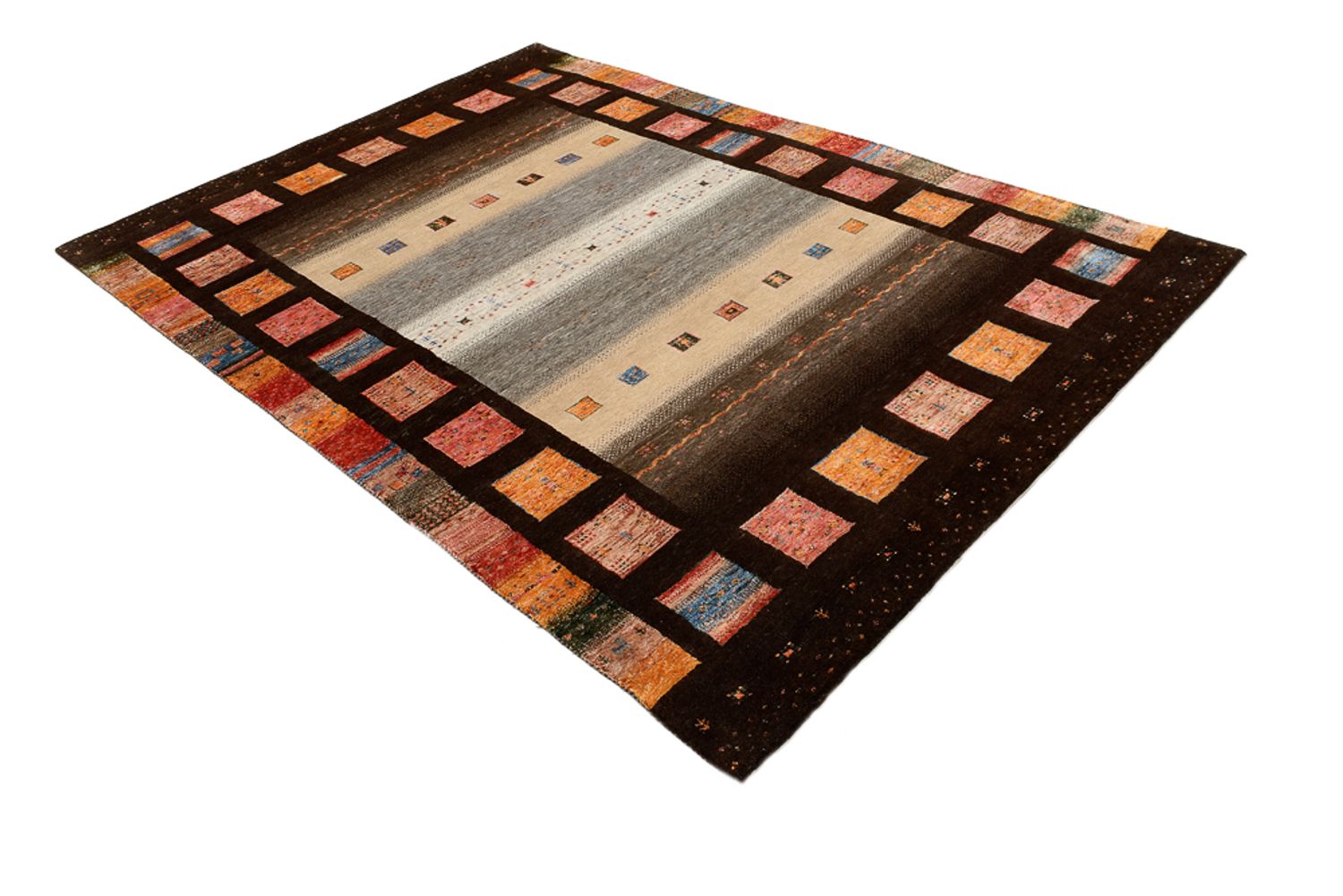 Alfombra Gabbeh - Loribaft Indus - 249 x 174 cm - multicolor