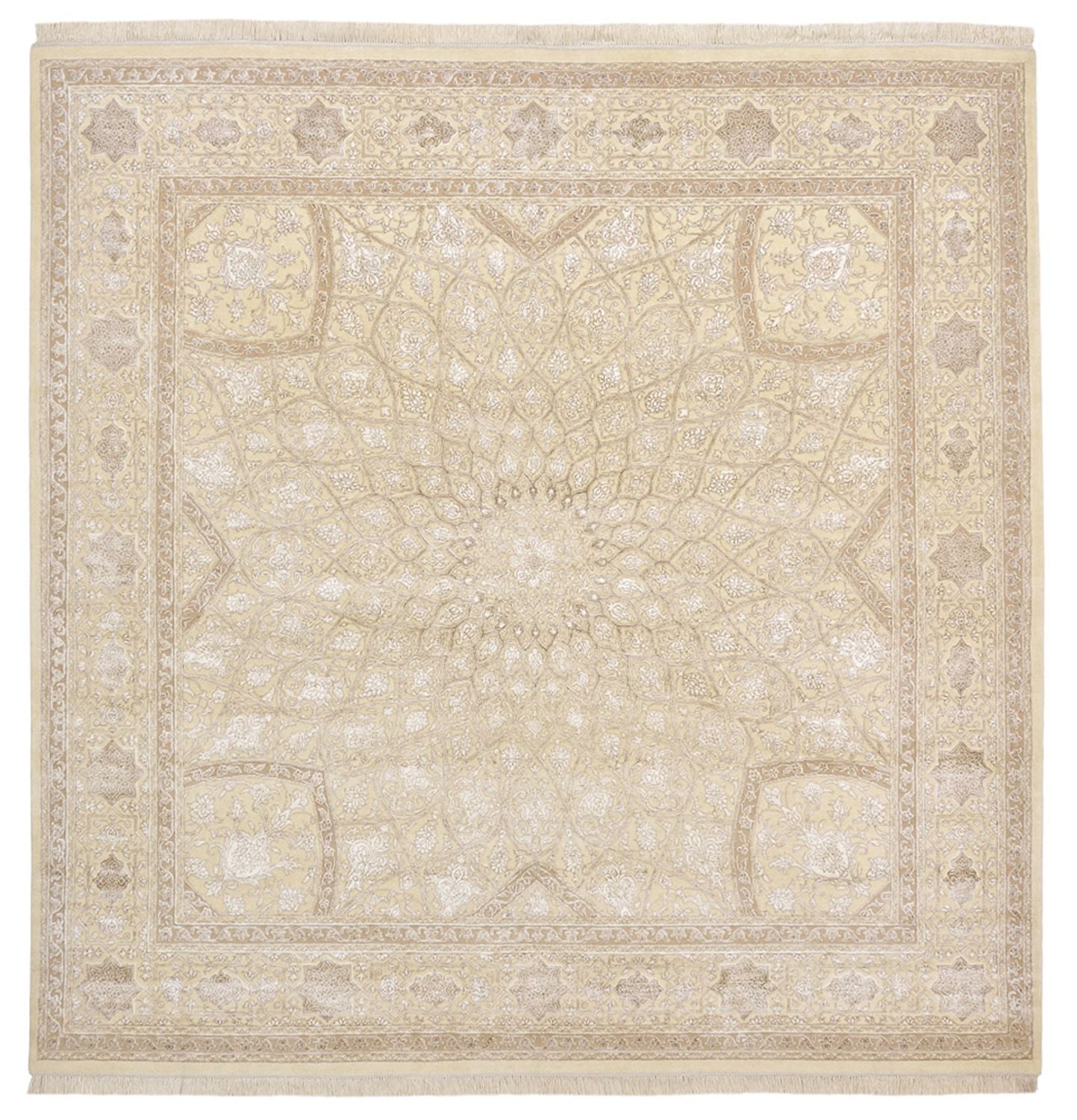 Alfombra oriental cuadrado  - 251 x 249 cm - beige oscuro