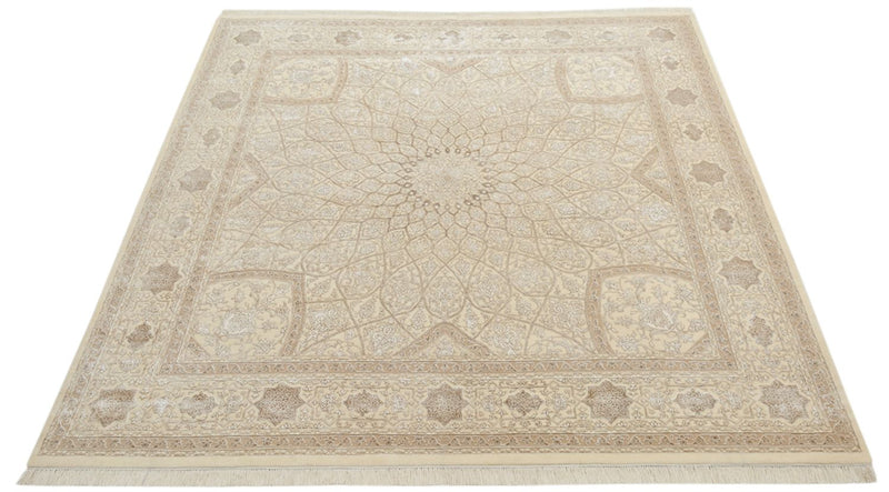 Alfombra oriental cuadrado  - 251 x 249 cm - beige oscuro