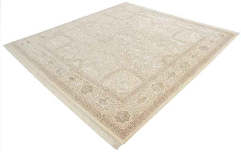 Alfombra oriental cuadrado  - 251 x 249 cm - beige oscuro