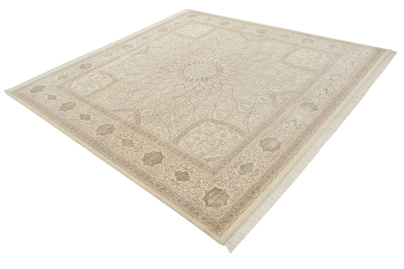 Alfombra oriental cuadrado  - 251 x 249 cm - beige oscuro