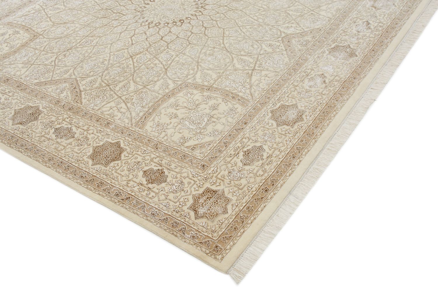 Alfombra oriental cuadrado  - 251 x 249 cm - beige oscuro