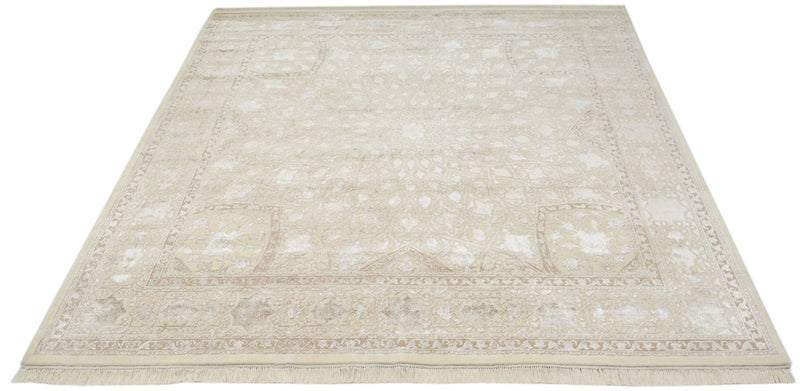 Alfombra oriental cuadrado  - 251 x 249 cm - beige oscuro