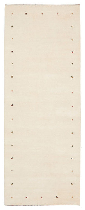 Alfombra de pasillo Alfombra Gabbeh - Loribaft Indus - 334 x 128 cm - crema