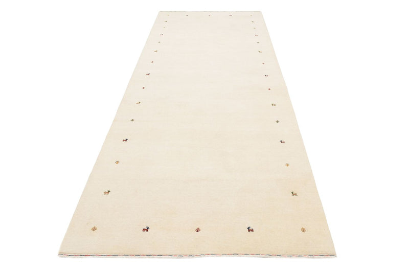 Alfombra de pasillo Alfombra Gabbeh - Loribaft Indus - 334 x 128 cm - crema