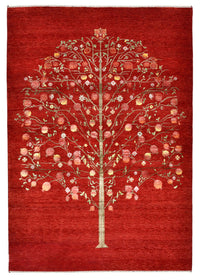 Alfombra Gabbeh - Loribaft Indus - 245 x 173 cm - rojo