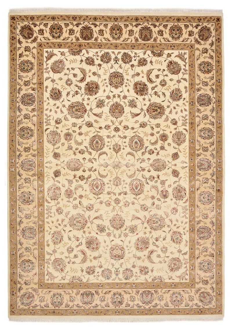 Alfombra oriental - Tabriz - 305 x 217 cm - beige claro