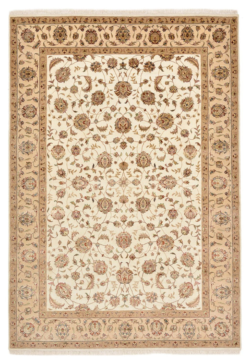 Alfombra oriental - Tabriz - 241 x 167 cm - beige claro