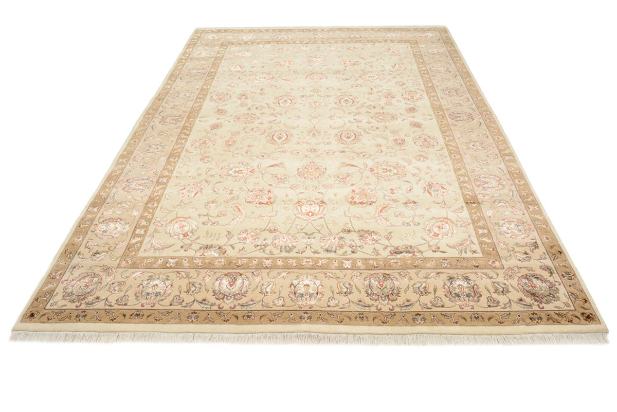 Alfombra oriental - Tabriz - 241 x 167 cm - beige claro