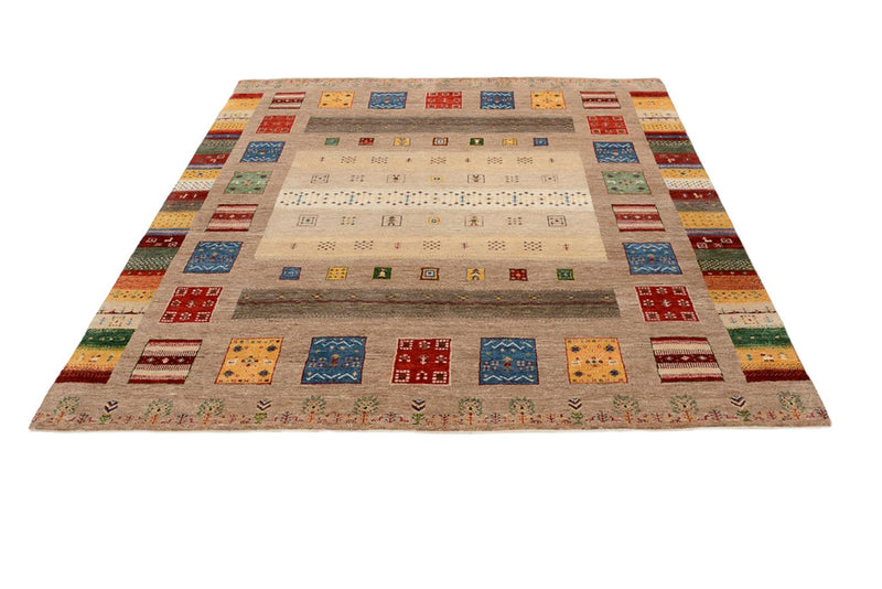 Alfombra Gabbeh - Loribaft Indus cuadrado  - 203 x 201 cm - multicolor