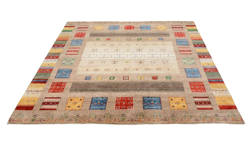 Alfombra Gabbeh - Loribaft Indus cuadrado  - 203 x 201 cm - multicolor