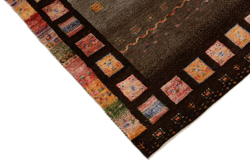 Alfombra de pasillo Alfombra Gabbeh - Loribaft Indus - 306 x 80 cm - beige oscuro
