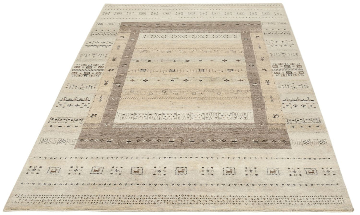 Alfombra Gabbeh - Loribaft Indus - 203 x 146 cm - beige oscuro