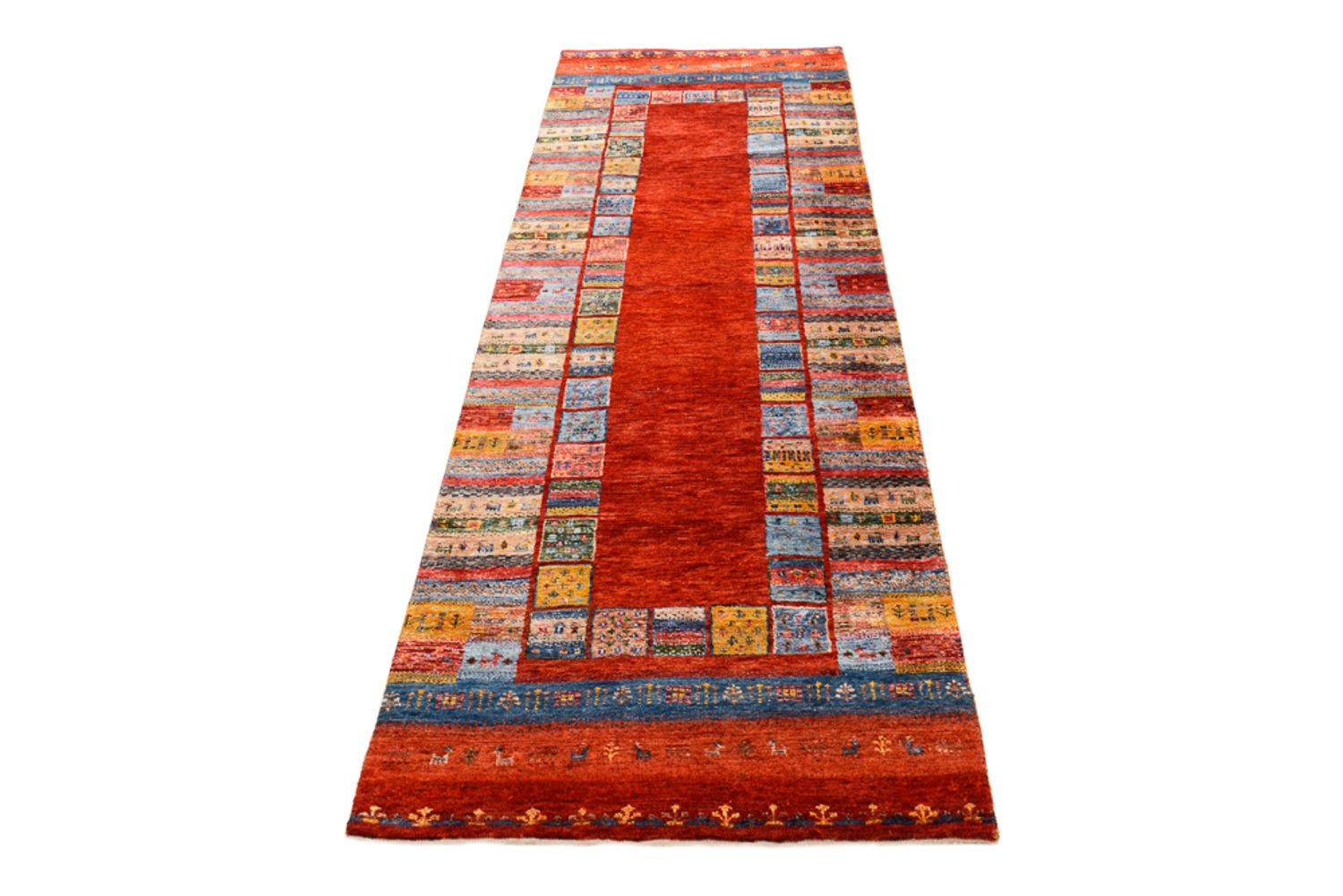 Alfombra de pasillo Alfombra Gabbeh - Loribaft Indus - 249 x 82 cm - multicolor