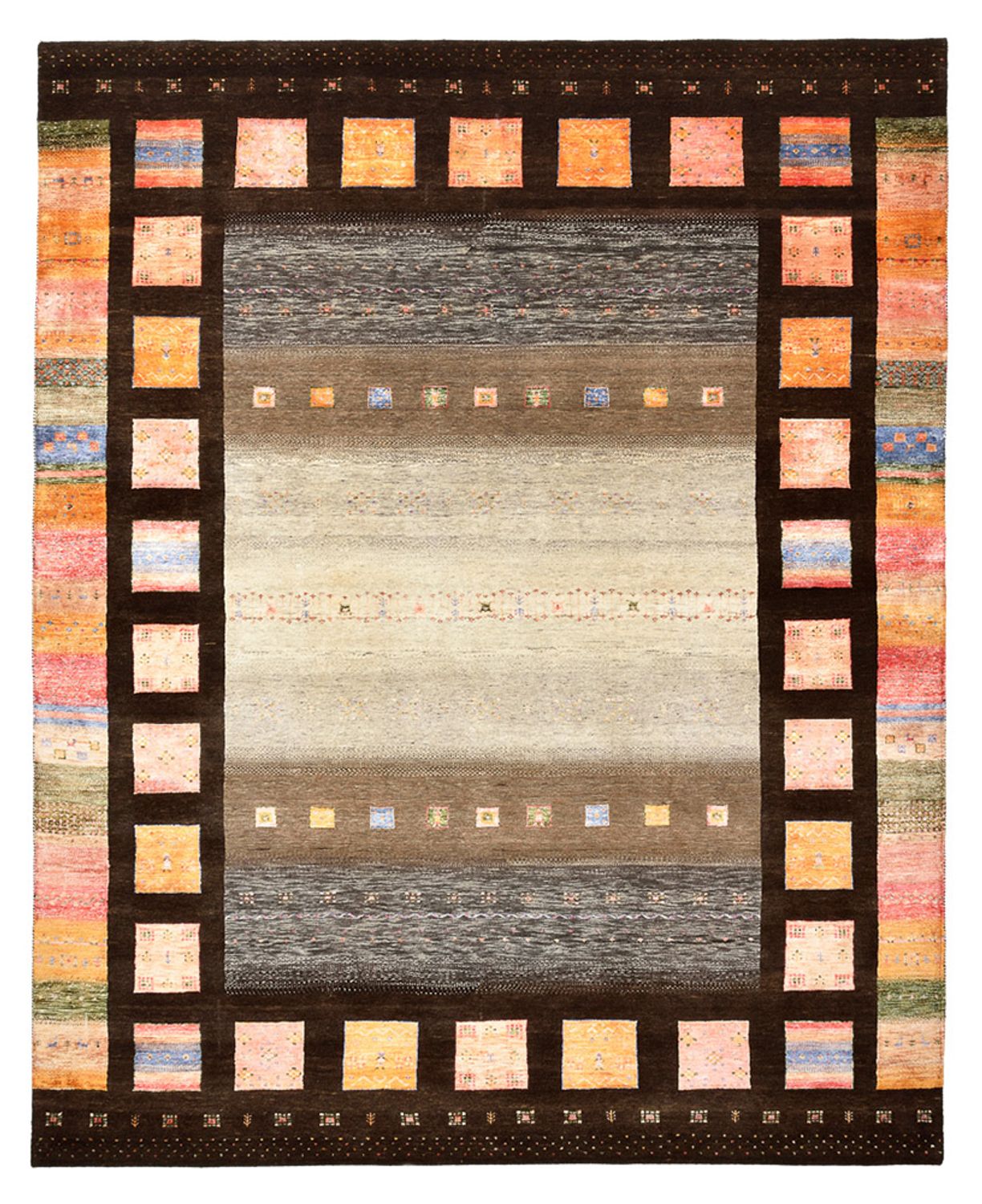 Alfombra Gabbeh - Loribaft Indus - 307 x 250 cm - multicolor