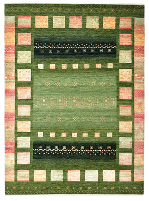 Alfombra Gabbeh - Loribaft Indus - 238 x 173 cm - verde