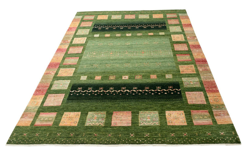 Alfombra Gabbeh - Loribaft Indus - 238 x 173 cm - verde