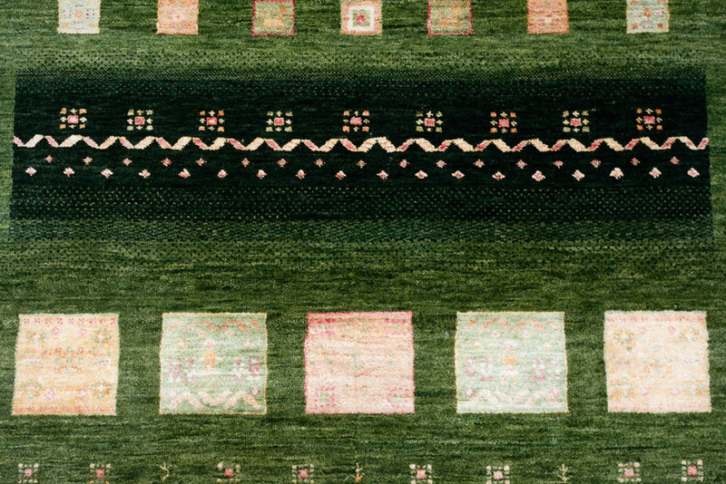 Alfombra Gabbeh - Loribaft Indus - 238 x 173 cm - verde