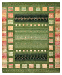 Alfombra Gabbeh - Loribaft Indus - 302 x 248 cm - verde