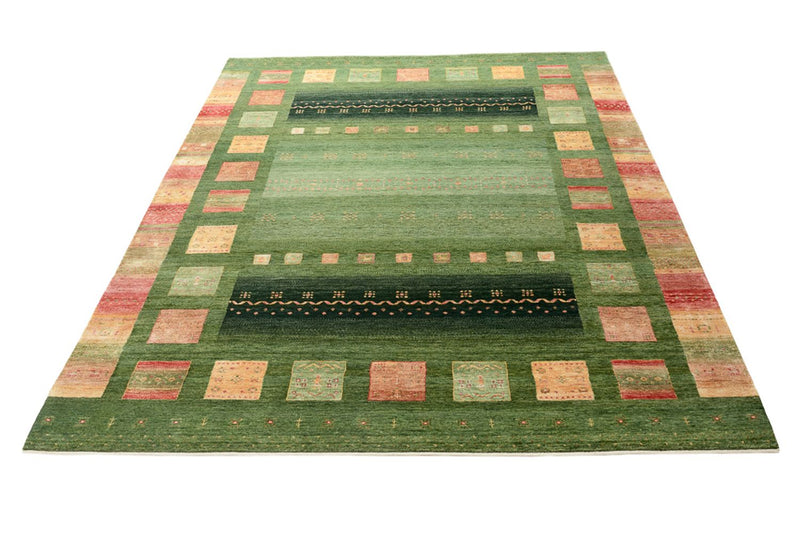 Alfombra Gabbeh - Loribaft Indus - 302 x 248 cm - verde
