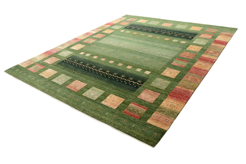 Alfombra Gabbeh - Loribaft Indus - 302 x 248 cm - verde