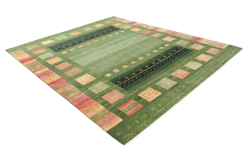 Alfombra Gabbeh - Loribaft Indus - 302 x 248 cm - verde