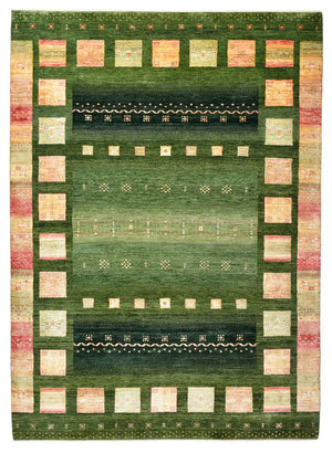 Alfombra Gabbeh - Loribaft Indus - 245 x 178 cm - verde