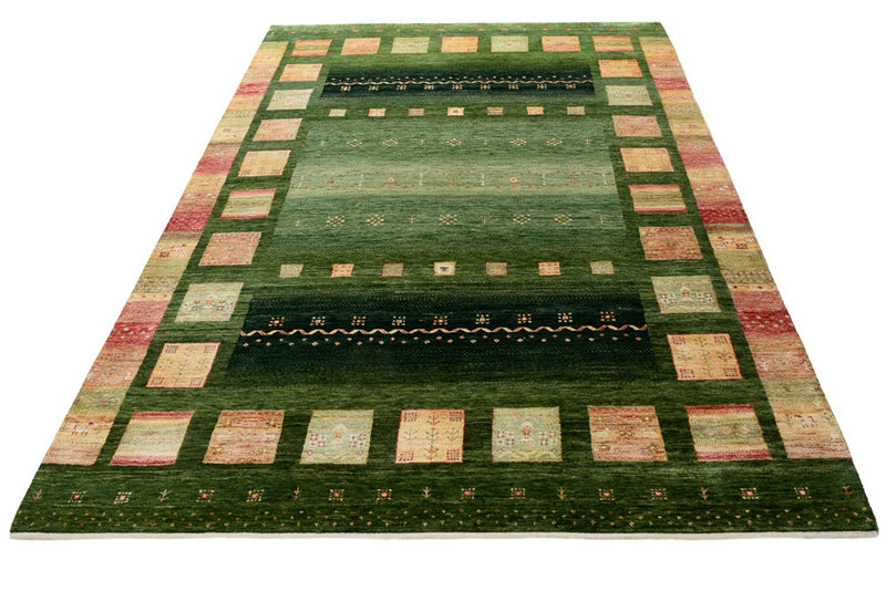 Alfombra Gabbeh - Loribaft Indus - 245 x 178 cm - verde
