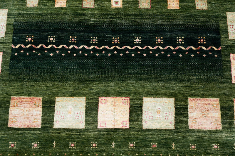 Alfombra Gabbeh - Loribaft Indus - 245 x 178 cm - verde
