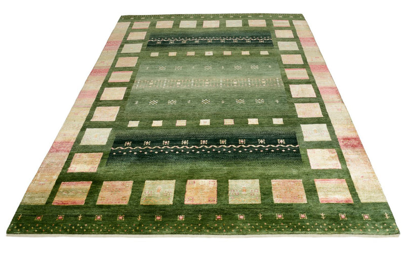Alfombra Gabbeh - Loribaft Indus - 245 x 178 cm - verde