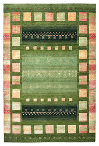 Alfombra Gabbeh - Loribaft Indus - 308 x 205 cm - verde