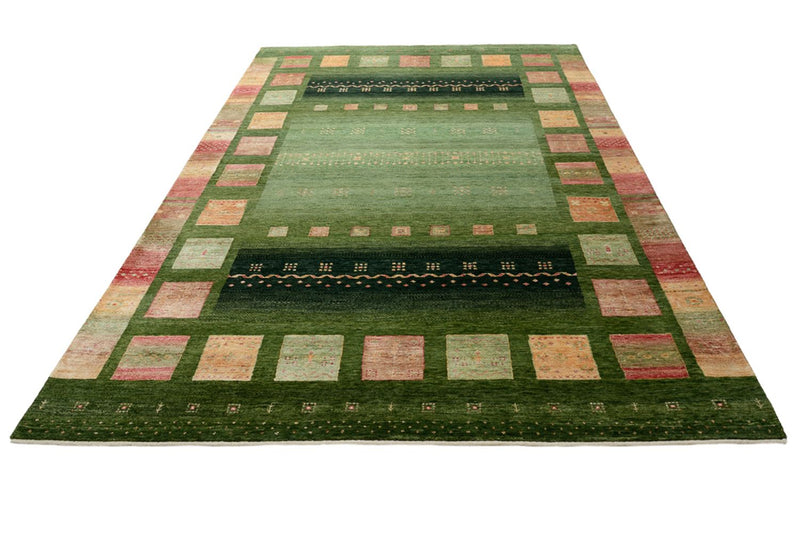 Alfombra Gabbeh - Loribaft Indus - 308 x 205 cm - verde