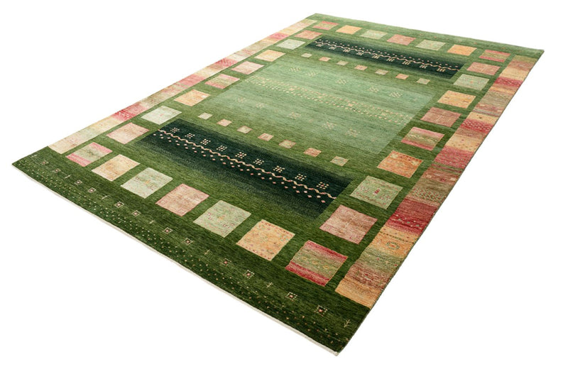 Alfombra Gabbeh - Loribaft Indus - 308 x 205 cm - verde