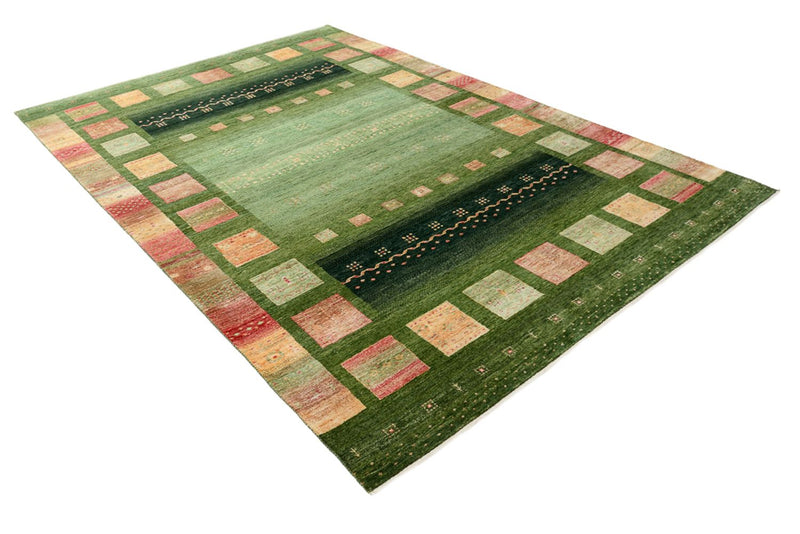 Alfombra Gabbeh - Loribaft Indus - 308 x 205 cm - verde