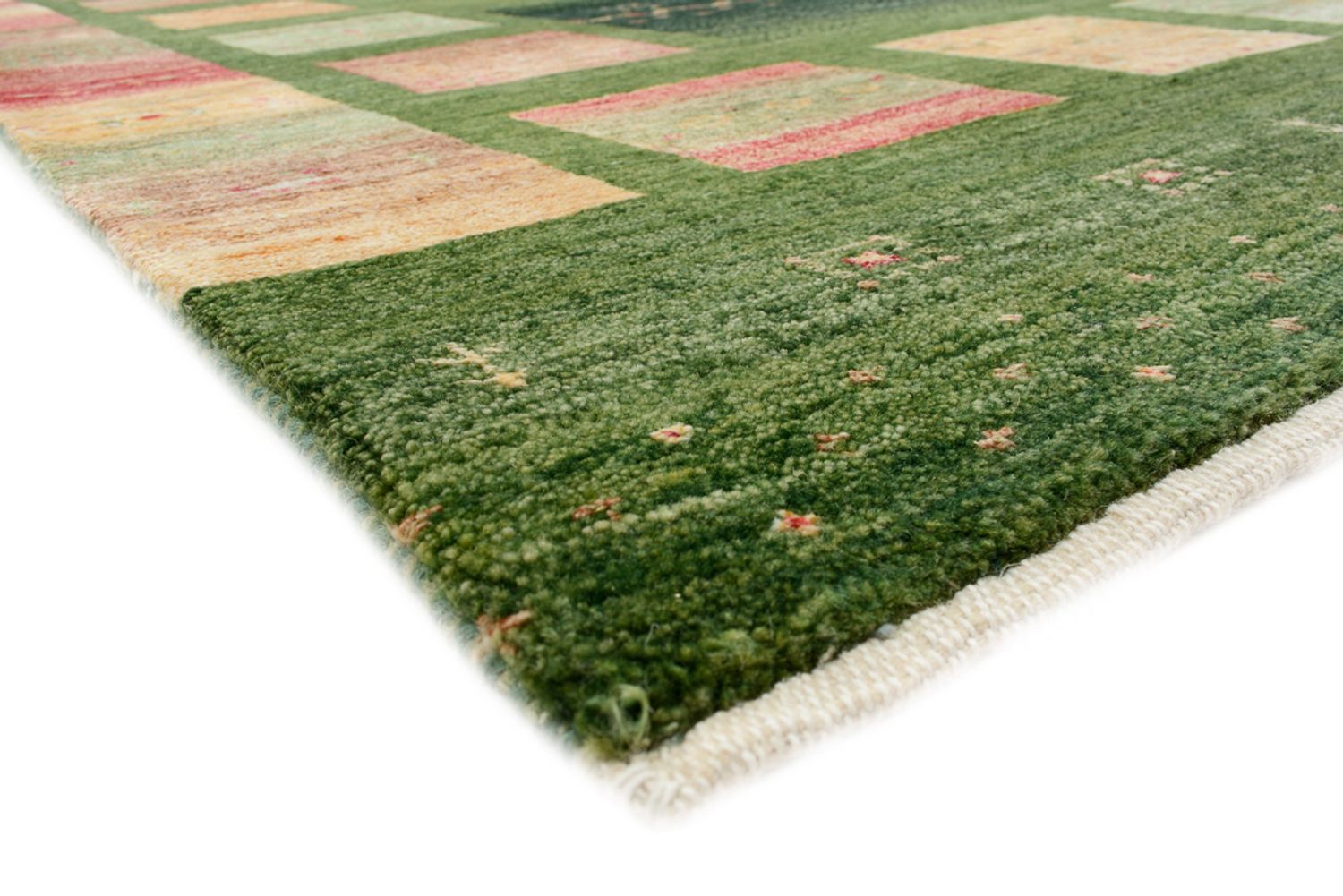 Alfombra Gabbeh - Loribaft Indus - 308 x 205 cm - verde