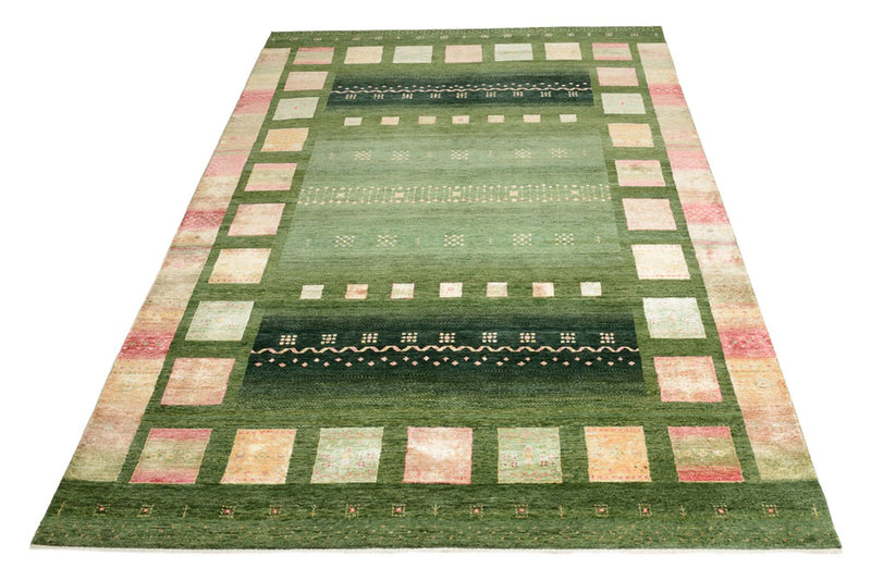 Alfombra Gabbeh - Loribaft Indus - 308 x 205 cm - verde