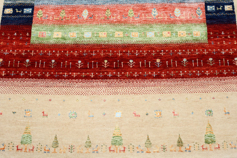 Alfombra Gabbeh - Loribaft Indus - 207 x 156 cm - multicolor