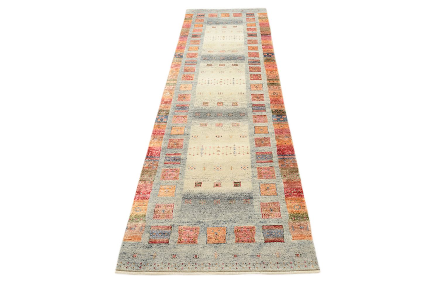 Alfombra de pasillo Alfombra Gabbeh - Loribaft Indus - 295 x 82 cm - multicolor